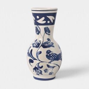Threshold Blue painted ceramic bud vase